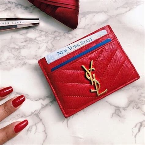 ysl cardholder red|ysl card holder on sale.